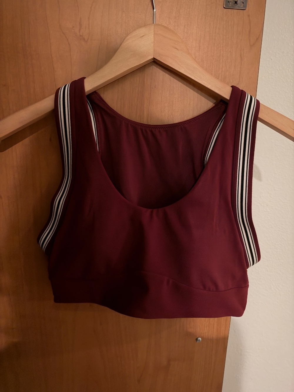 Lululemon Groove Yoga Bra Light Support, B/C Cup Striped Trim Burgundy Bay